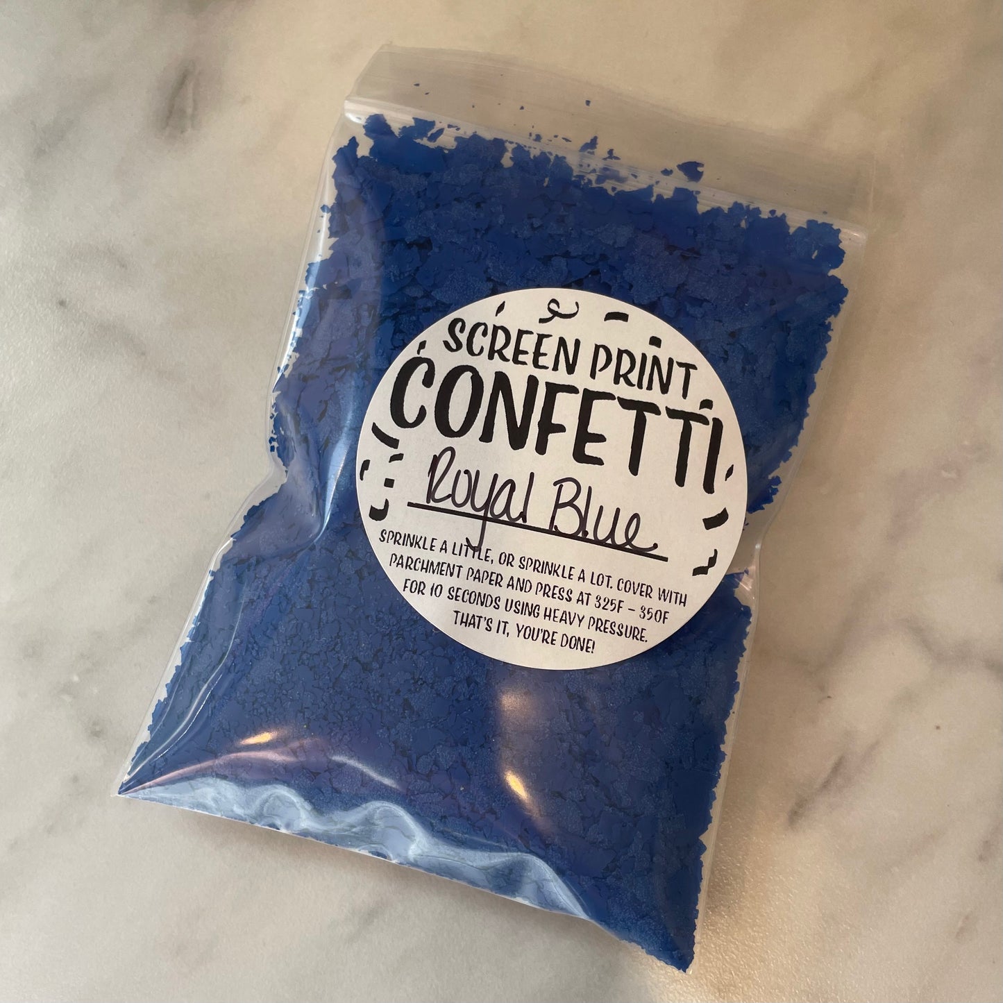 Royal Blue Screen Print Confetti Okie Design Co