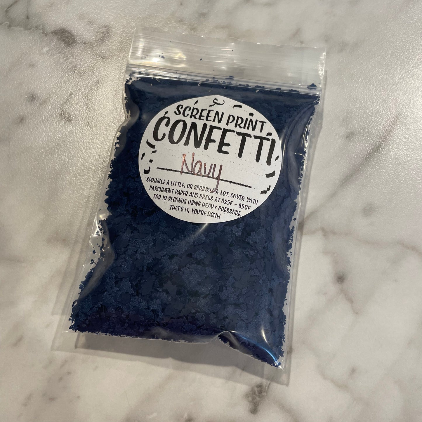 Navy Blue Screen Print Confetti