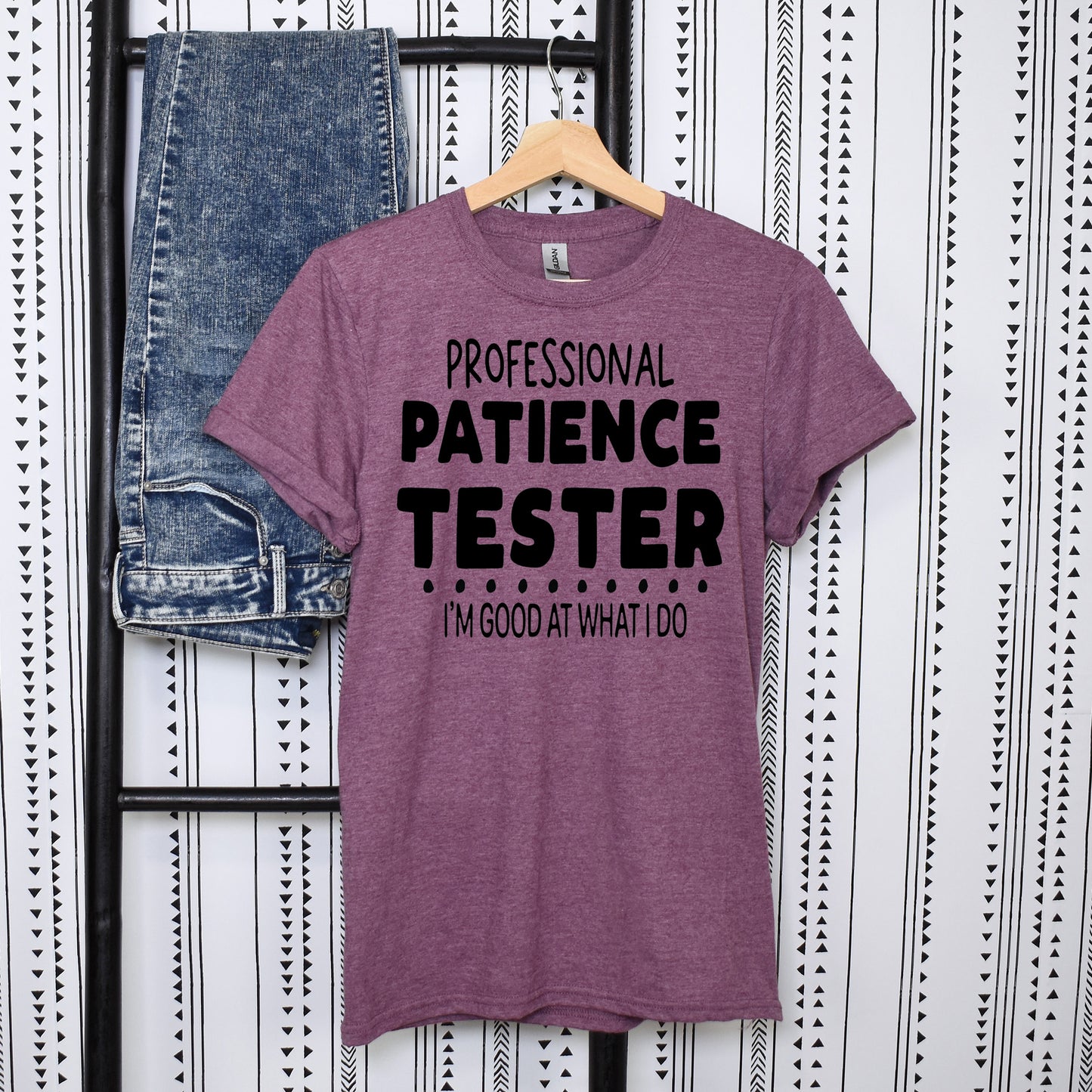 Professional Patience Tester- Single Color (black)- 11" wide Plastisol Screen Print Transfer
