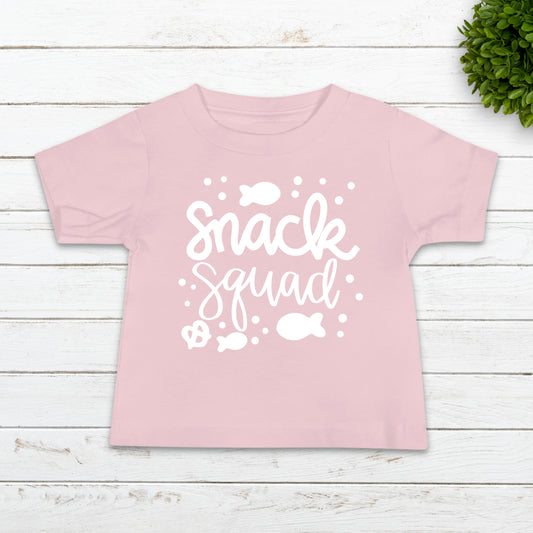 Snack Squad (Toddler)- Single Color (white)- 6" wide Plastisol Screen Print Transfer