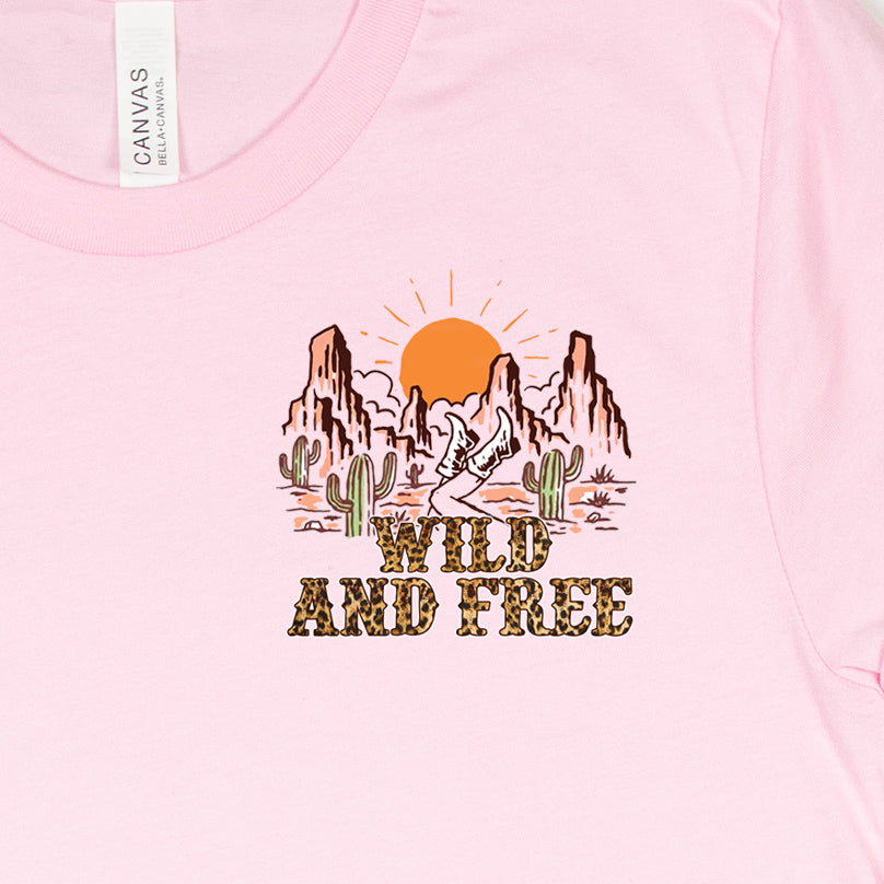 Wild and Free (Pocket/Koozie) *full color matte clear film*- 3" wide Plastisol Screen Print Transfer
